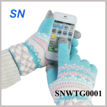 Guantes de tacto de lana de Smartphone de las mujeres calientes de la venta caliente de las mujeres (SNWTG0001)